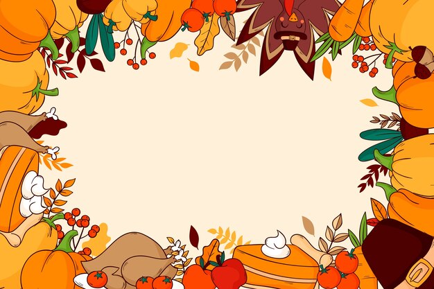 Hand drawn background for thanksgiving celebration