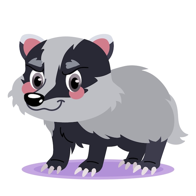 Free Vector hand drawn badger cartoon illustration