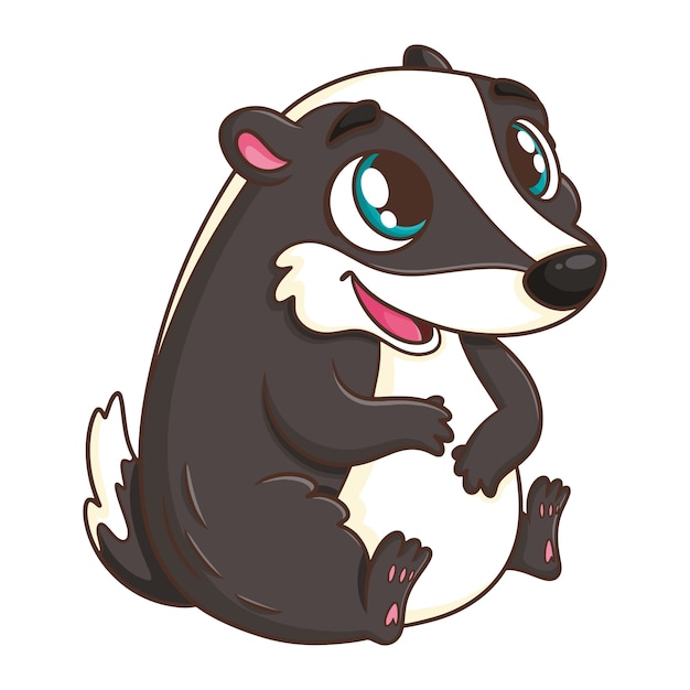 Free Vector hand drawn badger cartoon illustration