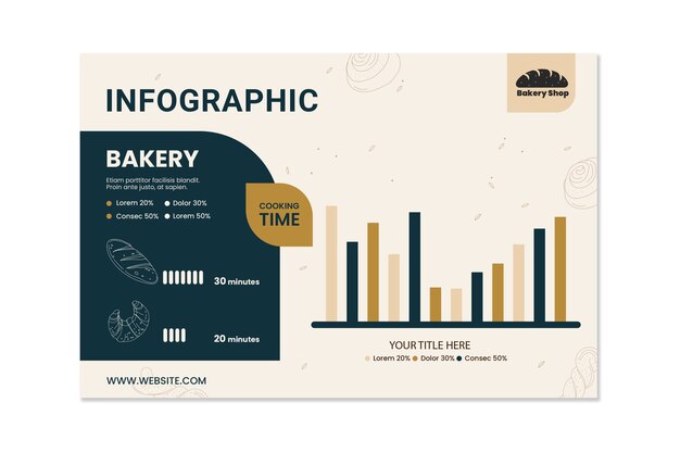 Hand drawn bakery business pack infographic