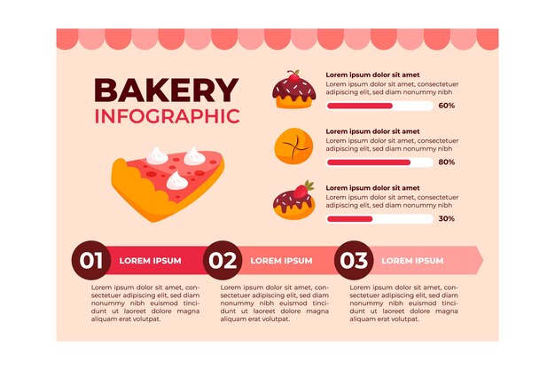 Hand drawn bakery shop infographic