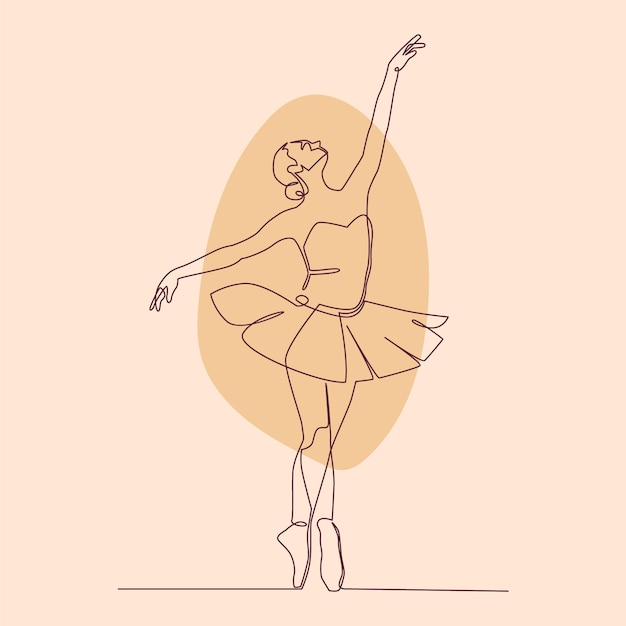 Free Vector hand drawn ballerina outline illustration