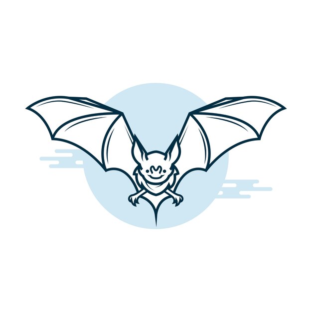 Hand drawn bat outline illustration