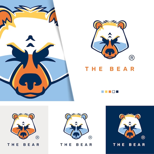 Free vector hand drawn bear logo template