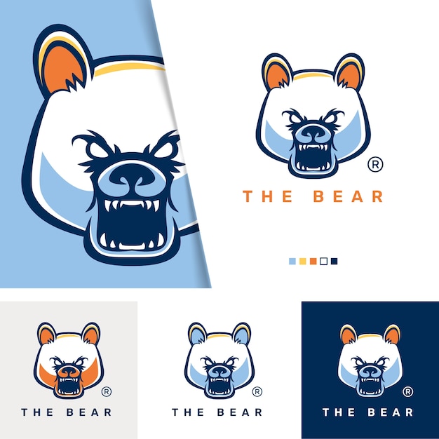 Free vector hand drawn bear logo template