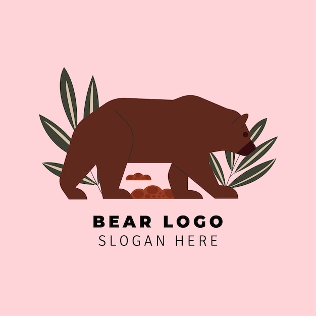 Free Vector hand drawn bear logo template