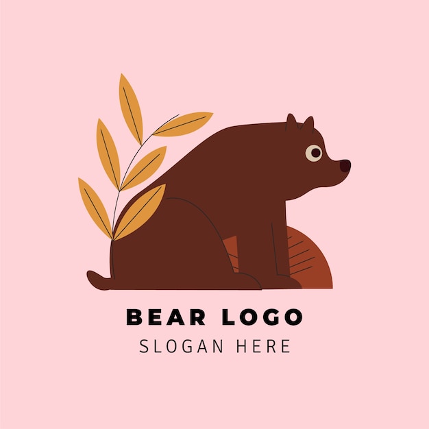 Free vector hand drawn bear logo template