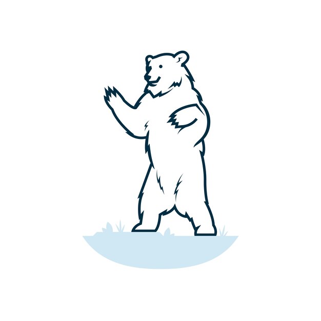 Hand drawn bear outline illustration