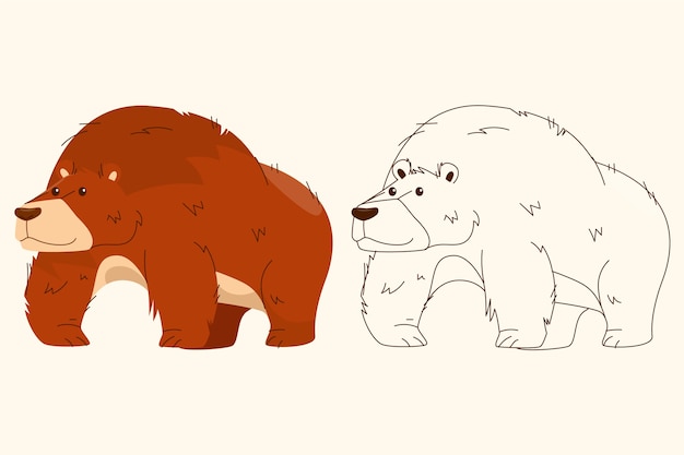 Free Vector hand drawn bear outline illustration