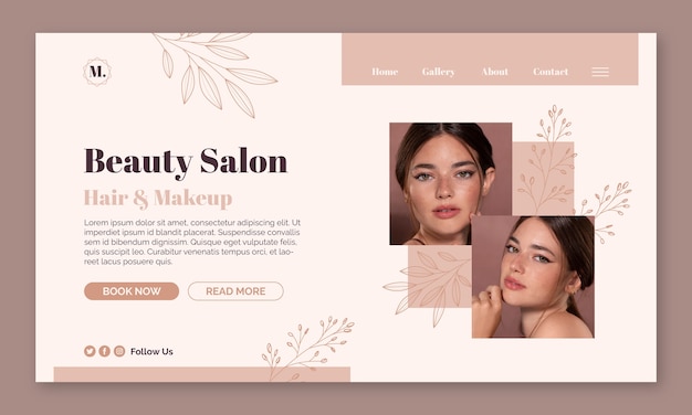 Hand drawn beauty salon landing page