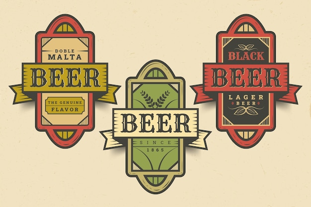 Free Vector hand drawn beer label design