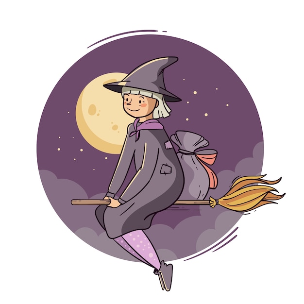 Free Vector hand drawn befana illustration