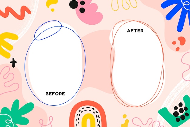 Free Vector hand drawn before and after wallpaper template