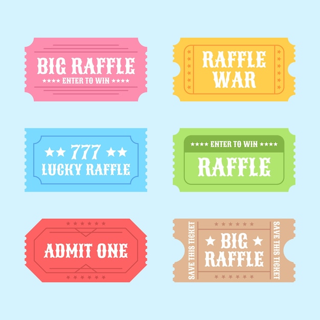 Free vector hand drawn big raffle labels