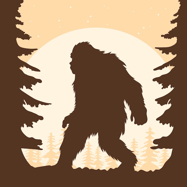 Free vector hand drawn bigfoot silhouette