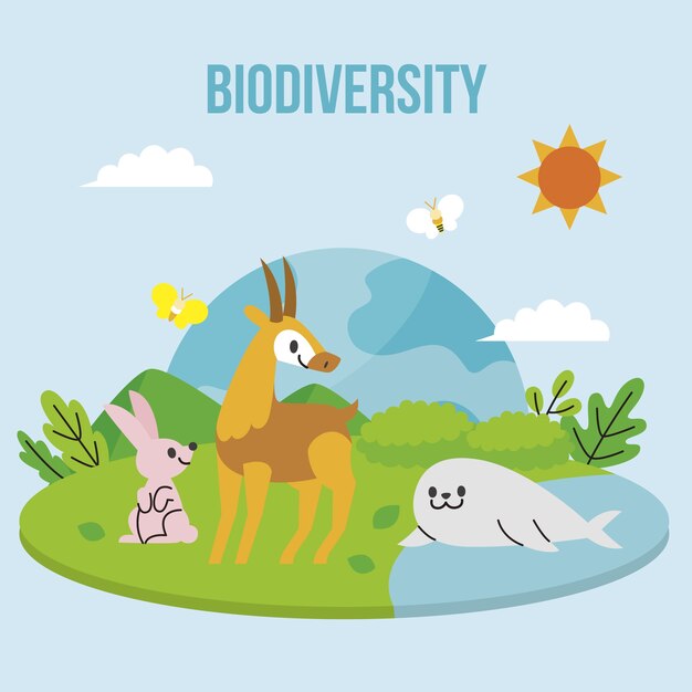 Hand drawn biodiversity background