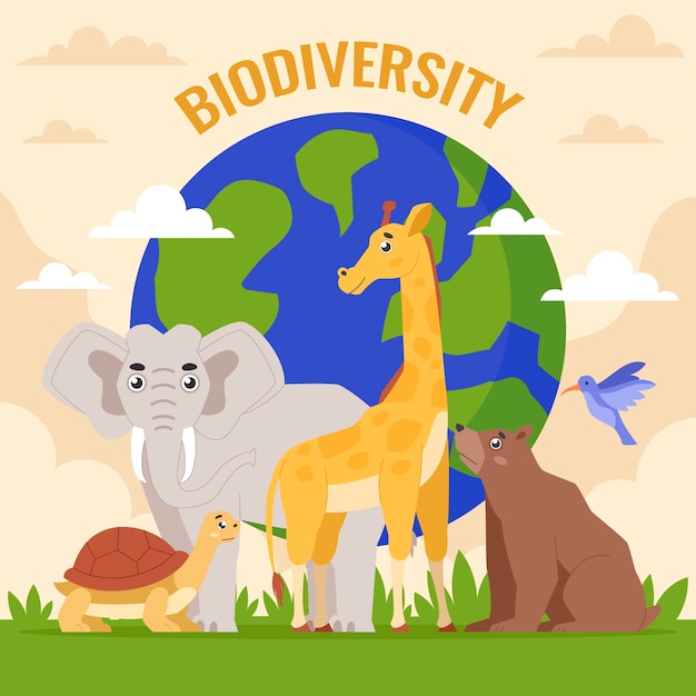 Free Vector hand drawn biodiversity illustration