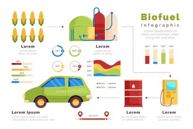 Free Vector hand drawn biofuel infographic