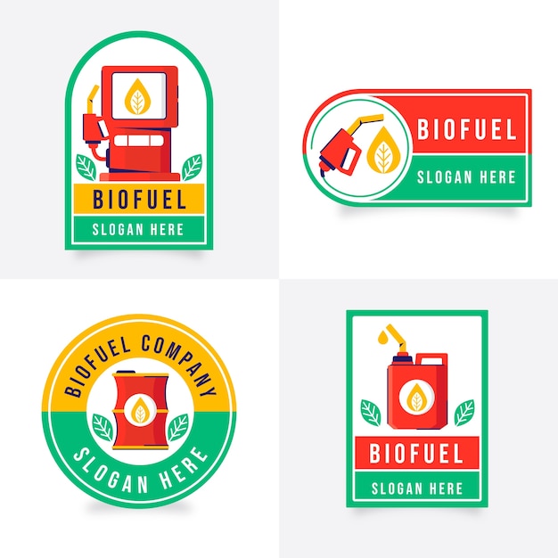 Free Vector hand drawn biofuel logo template