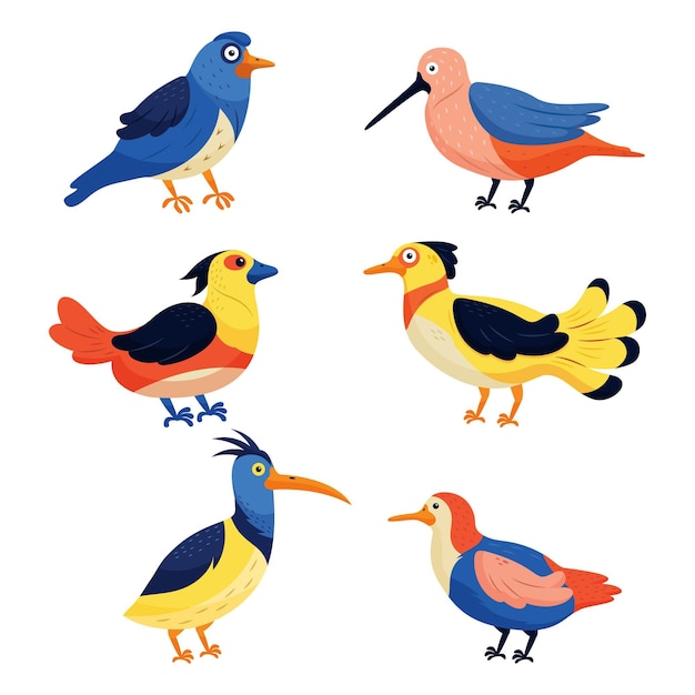 Free Vector hand drawn bird collection