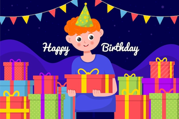 Hand drawn birthday background