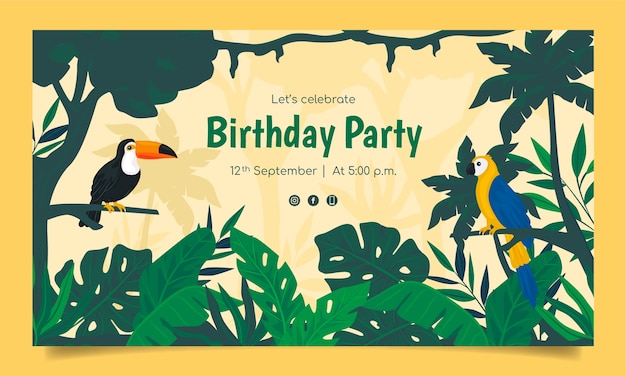 Free Vector hand drawn birthday party twitch background