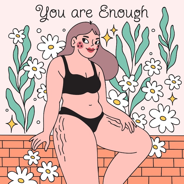 Free Vector hand drawn body positive illustration