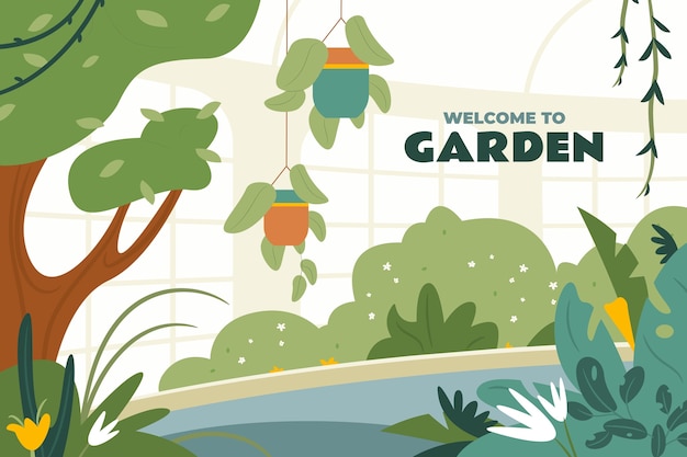 Free vector hand drawn botanical garden background