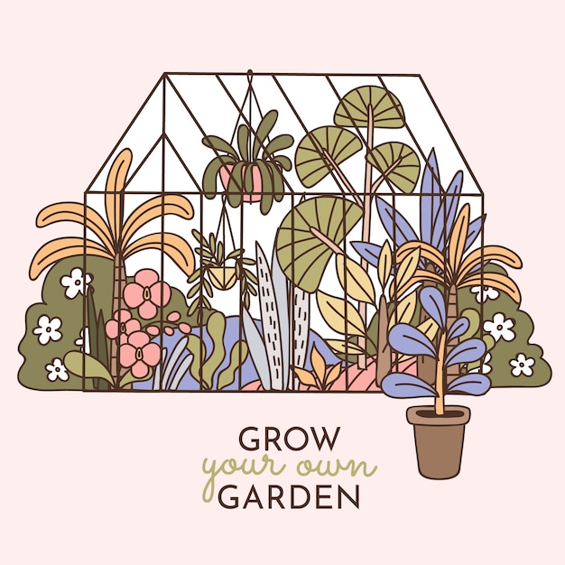 Free vector hand drawn botanical garden illustration