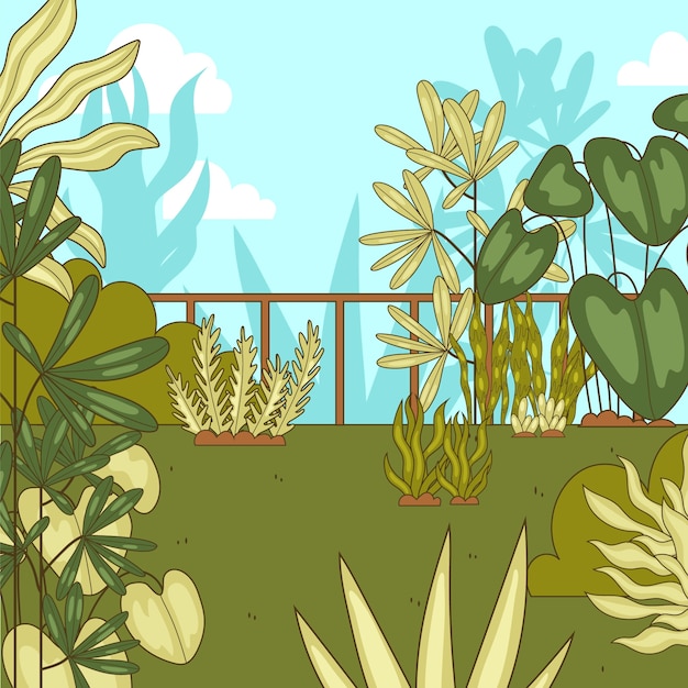 Free vector hand drawn botanical garden illustration