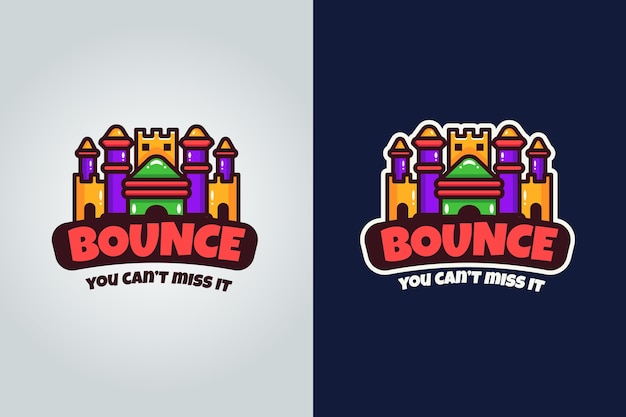 Free Vector hand drawn bounce house logo template