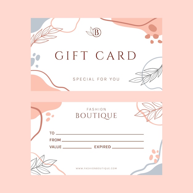 Hand drawn boutique gift card