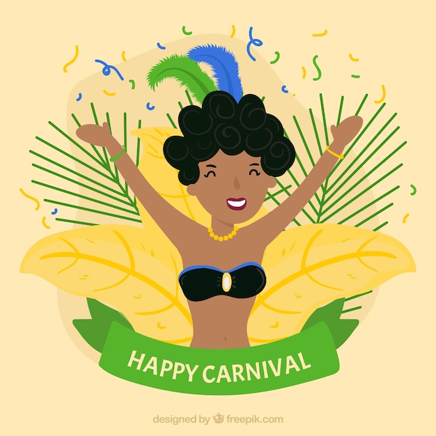 Free Vector hand drawn brazilian carnival background