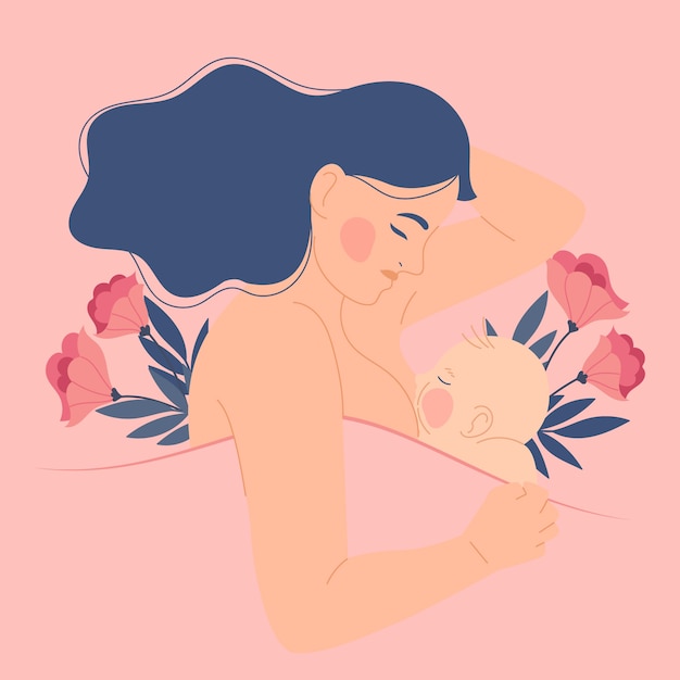 Free Vector hand drawn breastmilk illustration