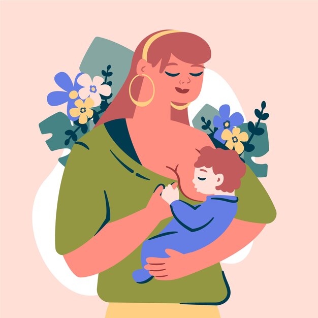 Hand drawn breastmilk illustration