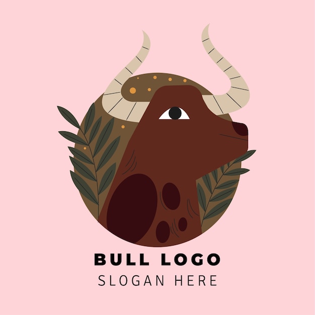 Hand drawn bull logo template