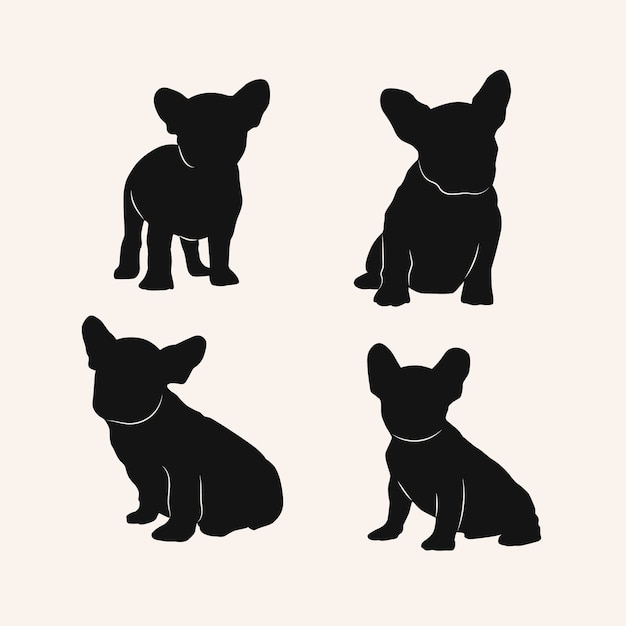 Free Vector hand drawn bulldog silhouette