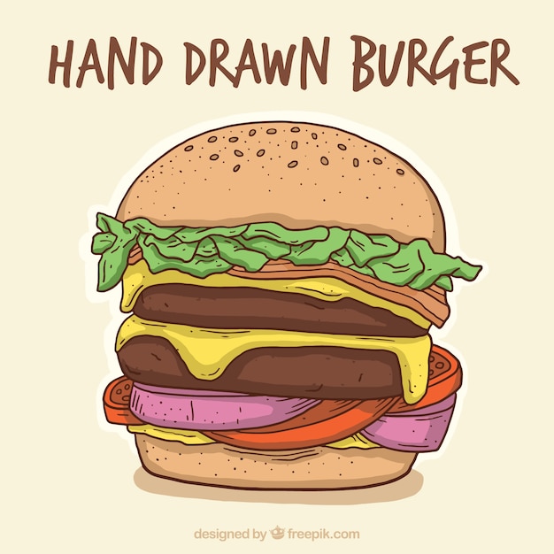 Free Vector hand-drawn burger background