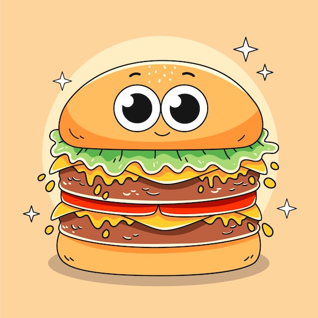 Hand drawn burger illustration