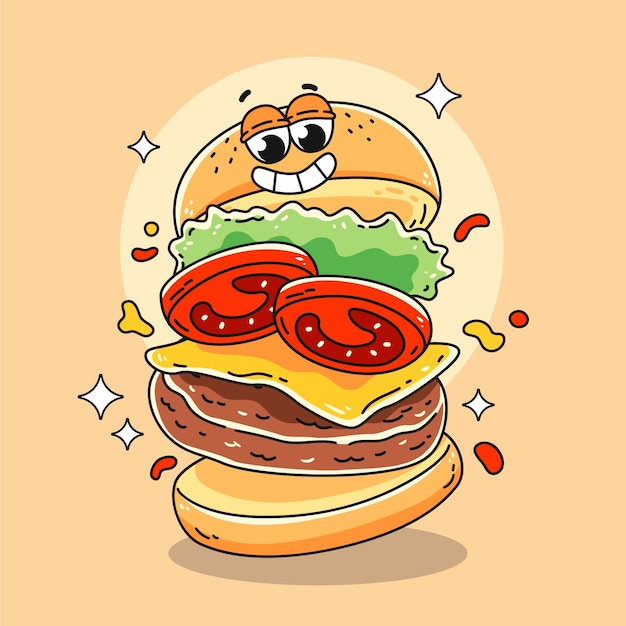 Free Vector hand drawn burger illustration