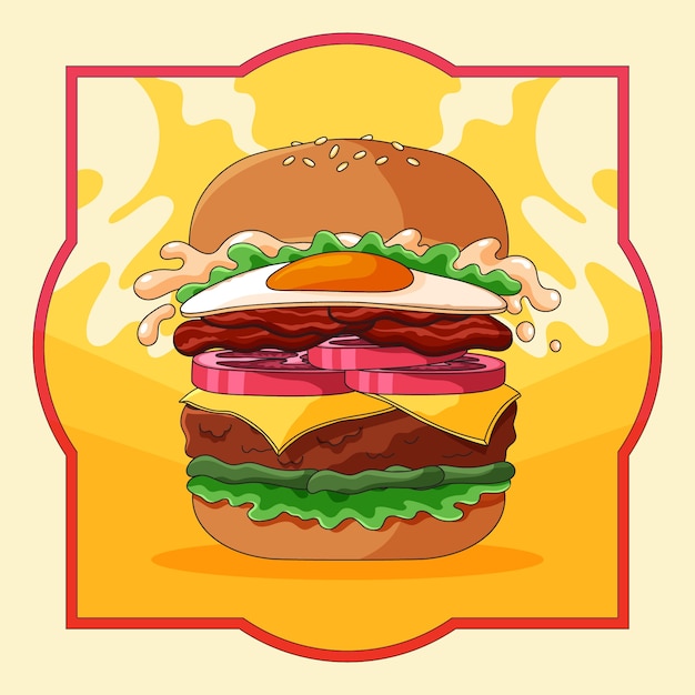 Free Vector hand drawn burger illustration