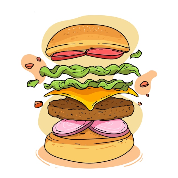 Free Vector hand drawn burger illustration