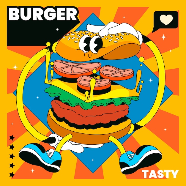 Free Vector hand drawn burger illustration