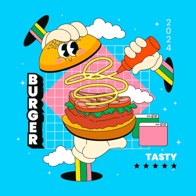 Free Vector hand drawn burger illustration