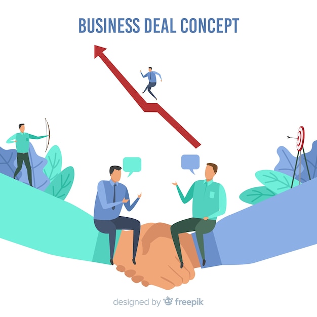 Free Vector hand drawn business deal concept