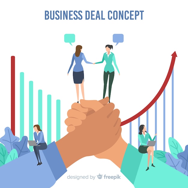 Free Vector hand drawn business deal concept