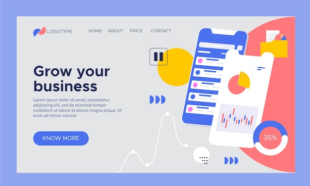 Free Vector hand drawn business workshop landing page template