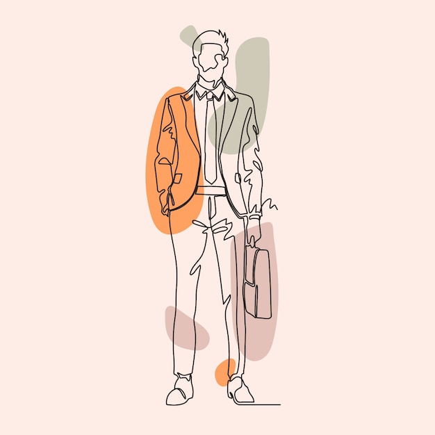 Free vector hand drawn businessman drawing illustration