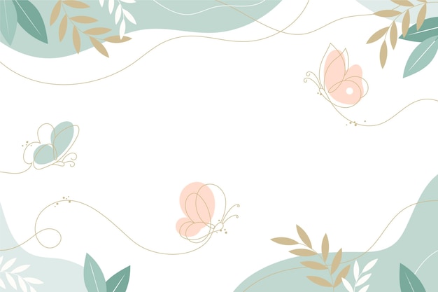 Hand drawn butterfly outline background