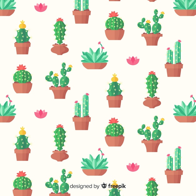 Free Vector hand drawn cactus background